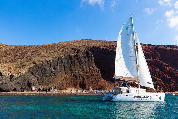 Santorini Classic Catamaran Cruise with BBQ, Drinks (2026 Review & Booking Guide) 1 Santorini Classic Catamaran Cruise with BBQ, Drinks in Santorini
