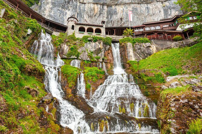 Beatus Caves Panoramic Bridge Blue Lake and Lake Thun Cruise Scenic Tour - Thun Switzerland