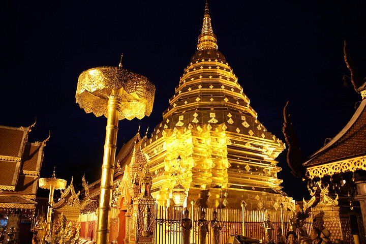 Chiang Mai: Best Seller! Doi Suthep & Wat Umong Night Tour
