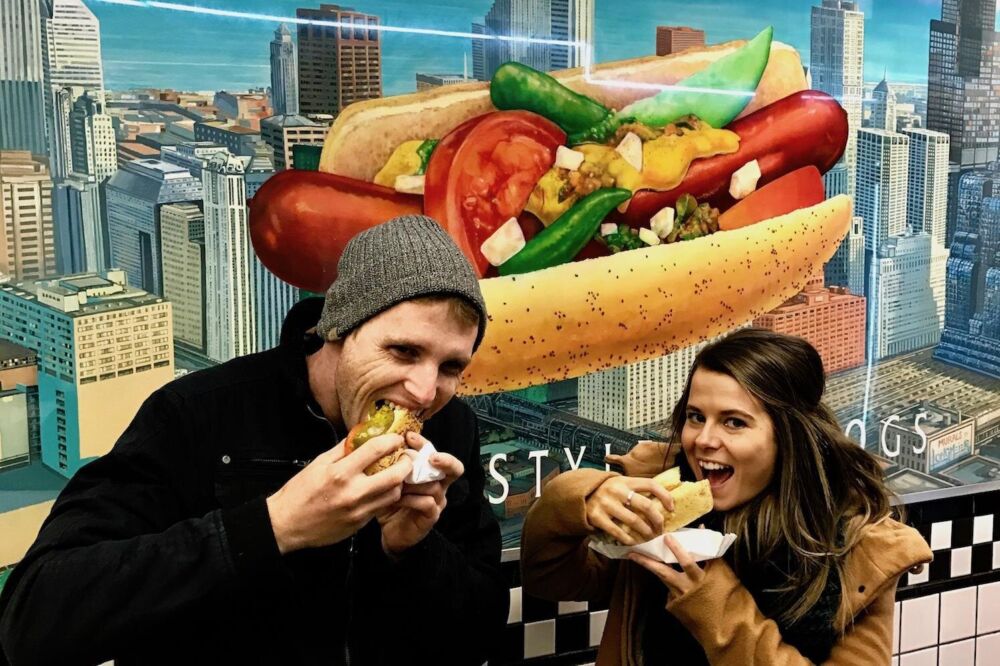 Chicago Food Tour Chicago Style Pizza Beer Brownies and Hot Dogs