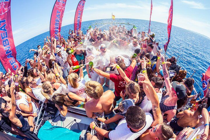 Ibiza Boat Party 3 Hour All Inclusive Drinks and DJ and Swim Stop