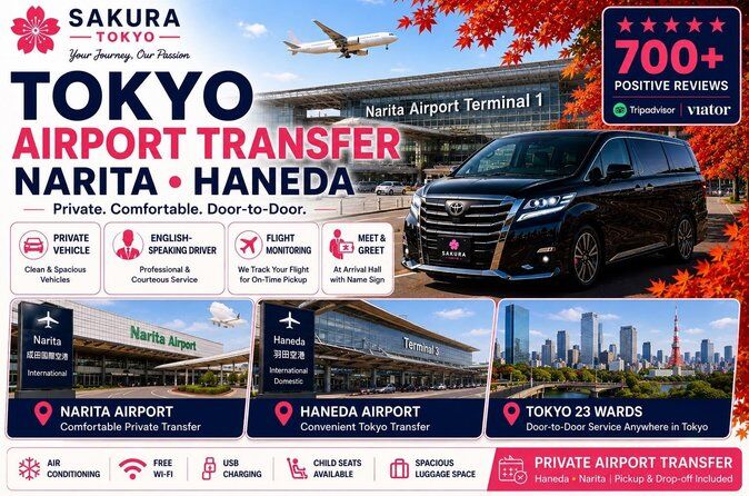 Private One-Way Transfer Between Tokyo and Haneda/Narita Airport