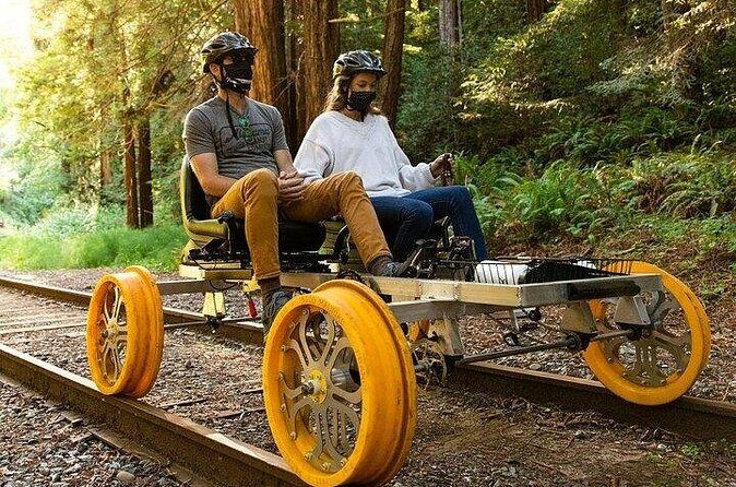 Railbikes Along Pudding Creek - Mendocino Coast California
