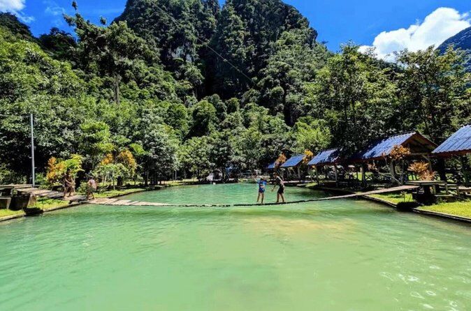 Vang Vieng Zipline and Cave Tubing and Trekking and Blue Lagoon